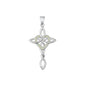 Silver Lab Opal Pendant - Celtic Cross & Heart