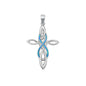 Silver Lab Opal Pendant - Celtic Cross & Infinity