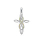 Silver Lab Opal Pendant - Celtic Cross & Infinity