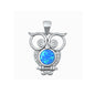 Silver Lab Opal Pendant - Owl