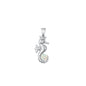 Silver Lab Opal Pendant - Seahorse