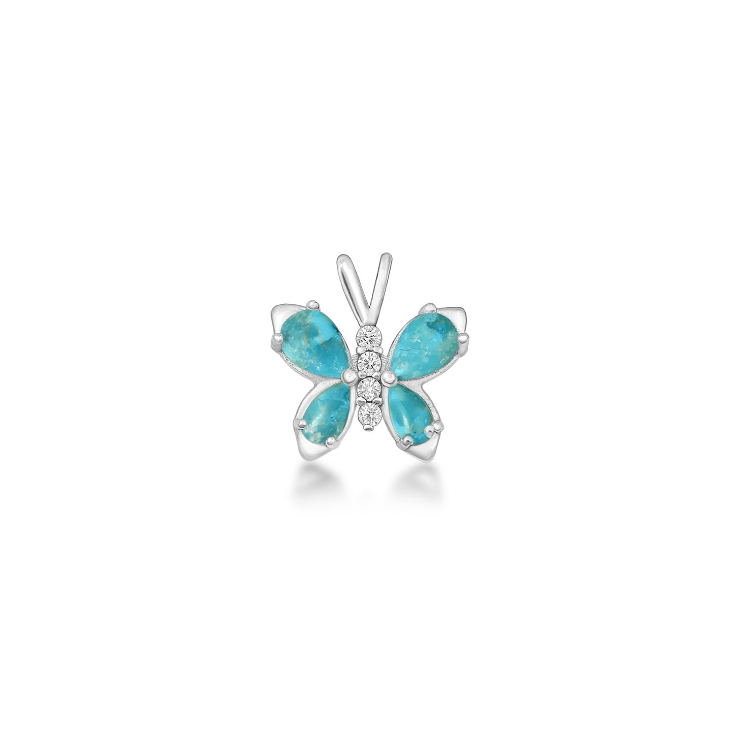 Silver Stone Pendant - Butterfly