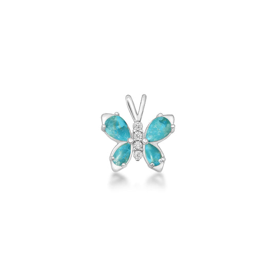 Silver Stone Pendant - Butterfly