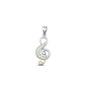 Silver Lab Opal Pendant - Music Note