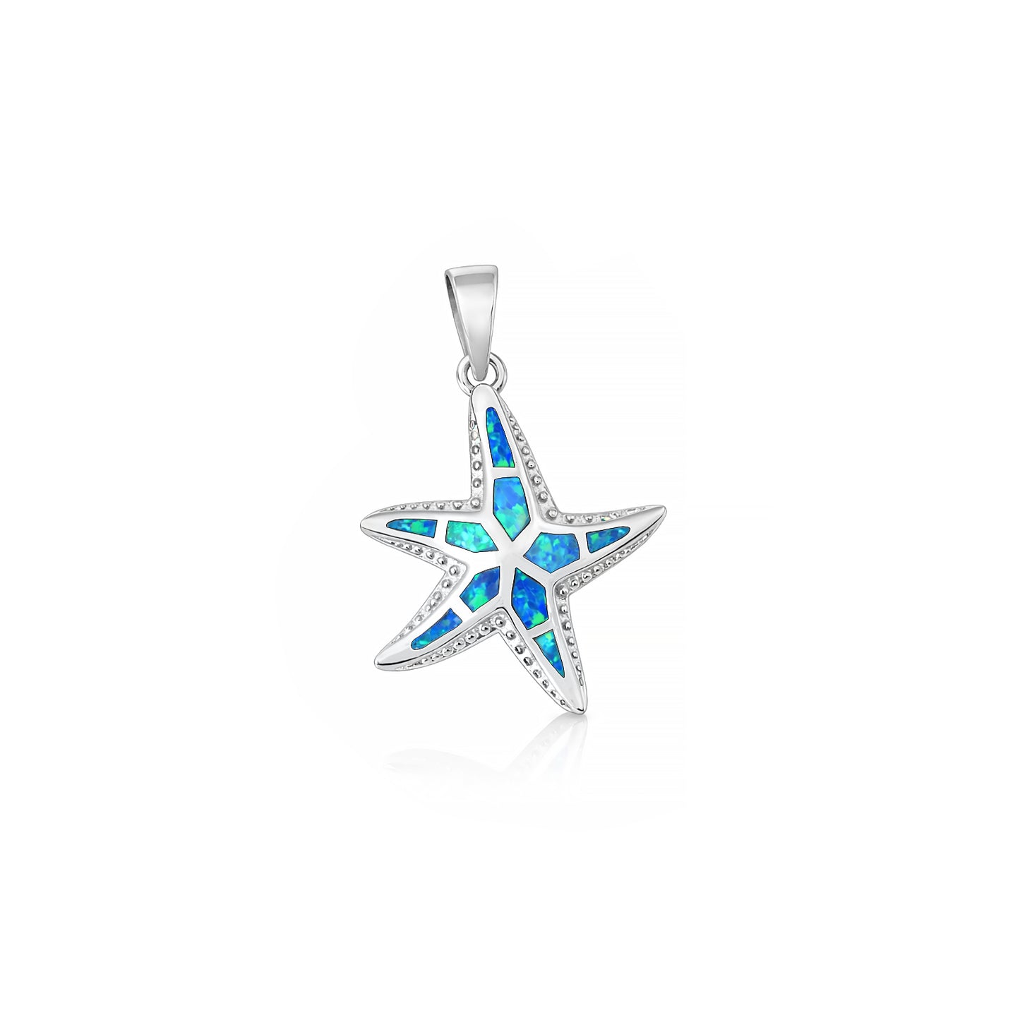 Silver Lab Opal Pendant - Starfish