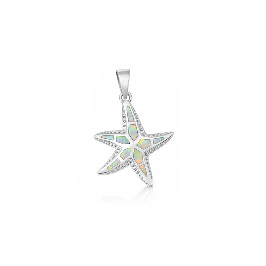 Silver Lab Opal Pendant - Starfish