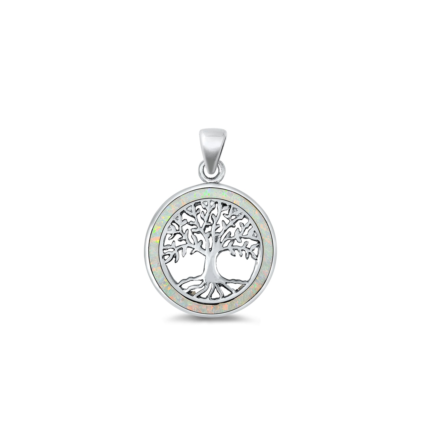 Silver Lab Opal Pendant - Tree of Life