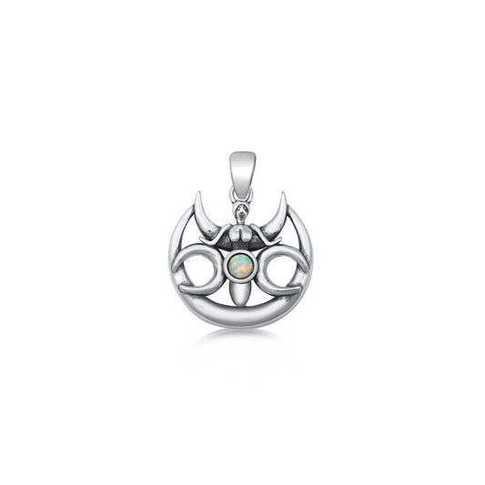 Silver Lab Opal Pendant - Angel