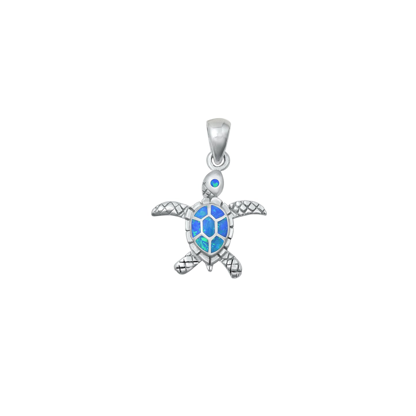 Silver Lab Opal Pendant - Turtle