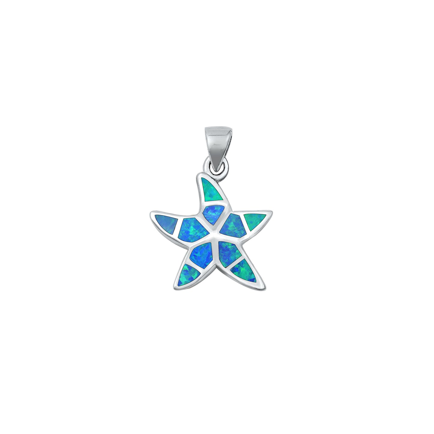 Silver Lab Opal Pendant - Starfish
