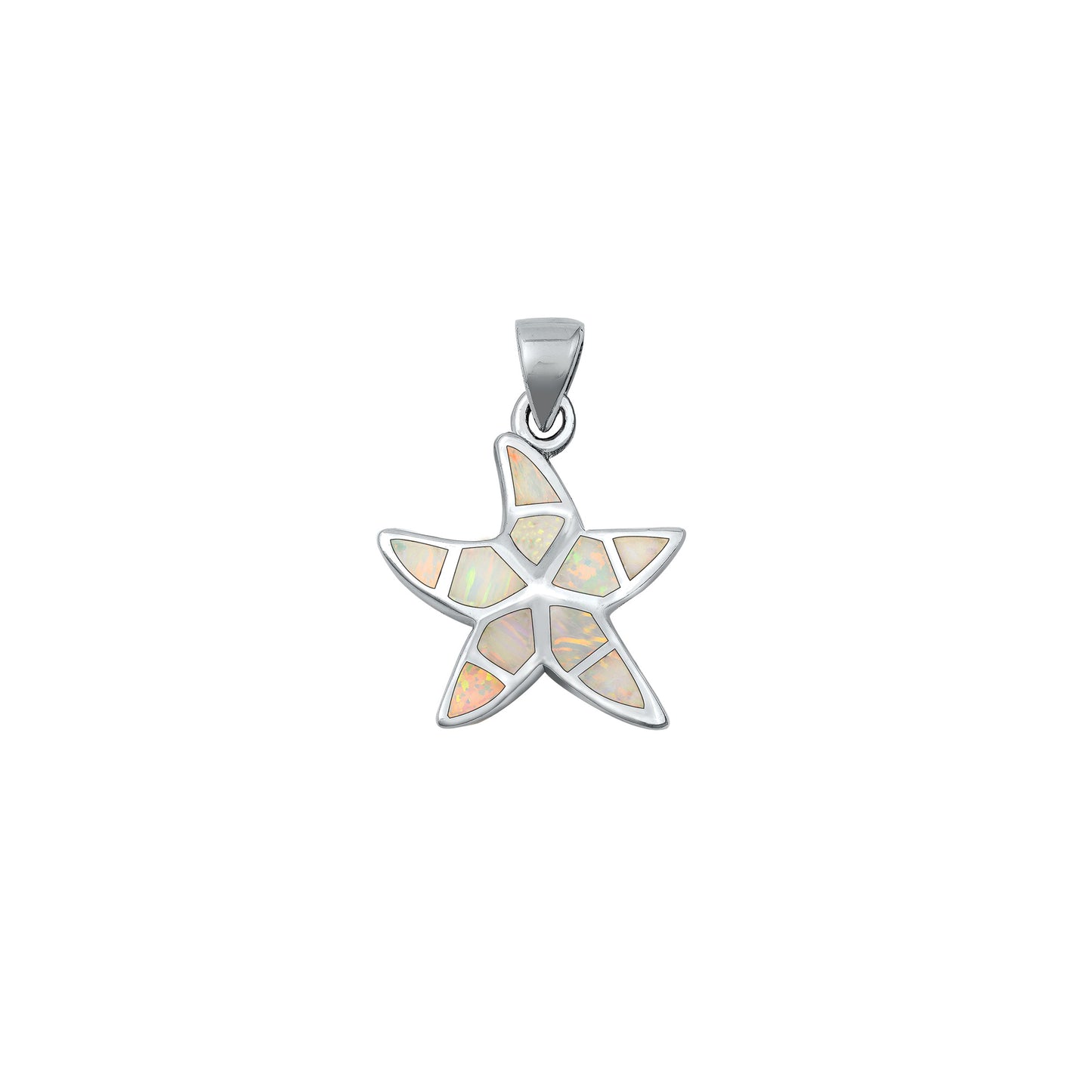 Silver Lab Opal Pendant - Starfish