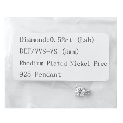 Lab Diamond Pendants - 5 mm