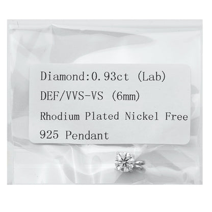 Lab Diamond Pendants - 6 mm