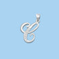 Silver Initial Pendant - C
