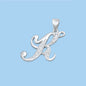 Silver Initial Pendant - K
