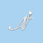 Silver Initial Pendant - N