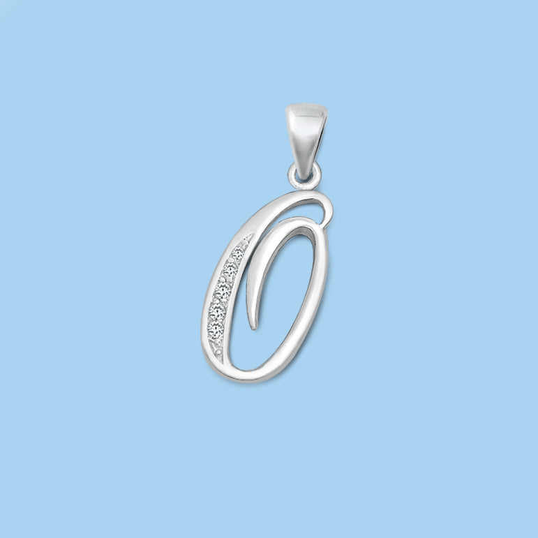 Silver Initial Pendant - O