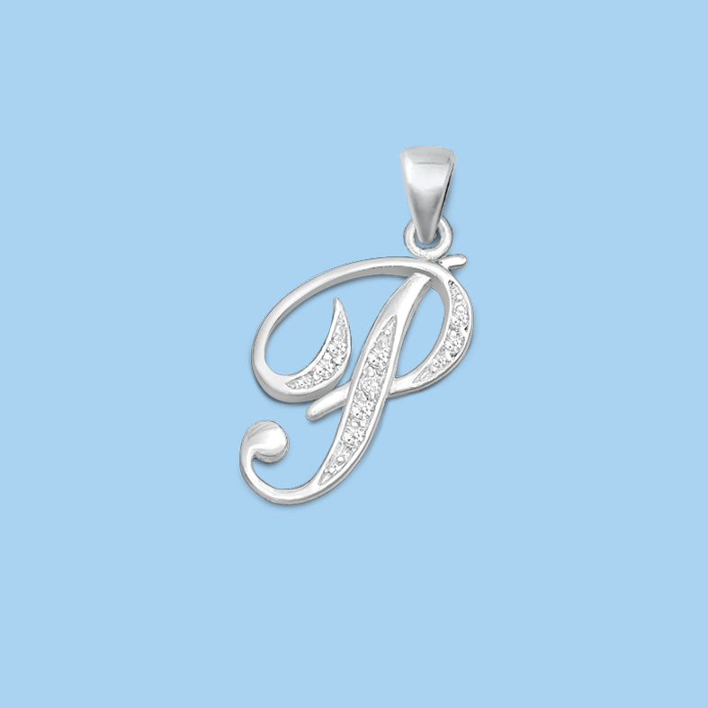 Silver Initial Pendant - P