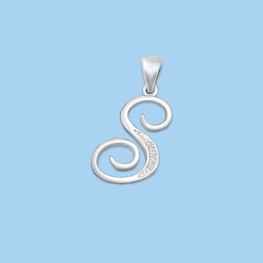 Silver Initial Pendant - S