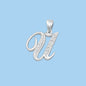 Silver Initial Pendant - U