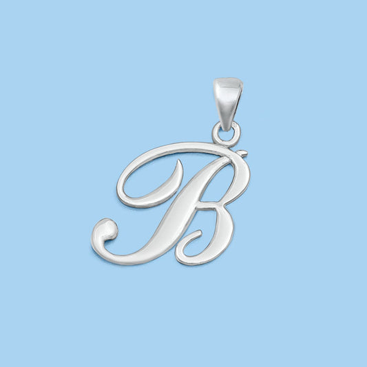 Silver Initial Pendant - B