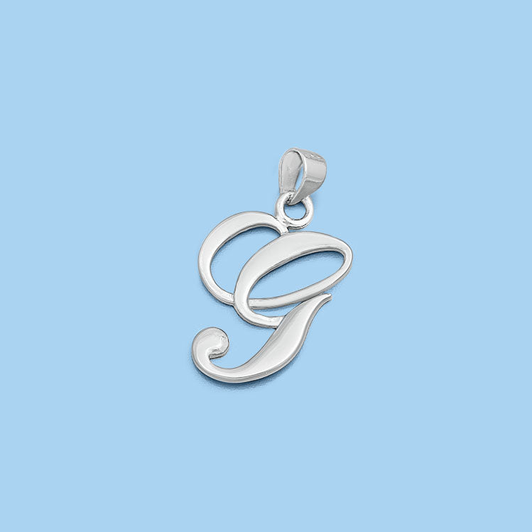 Silver Initial Pendant - G