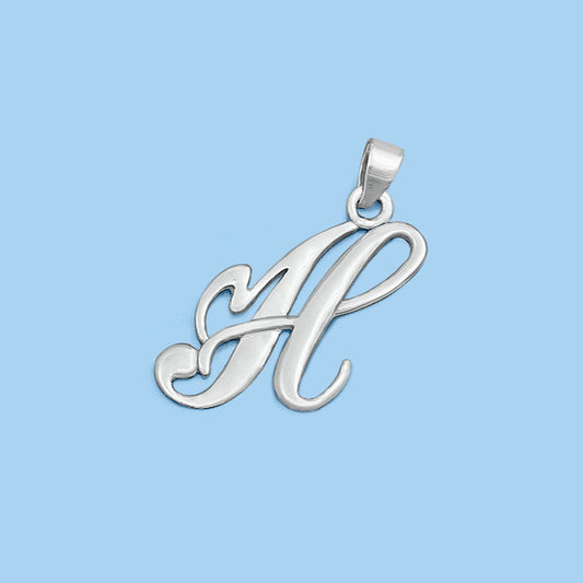 Silver Initial Pendant - H