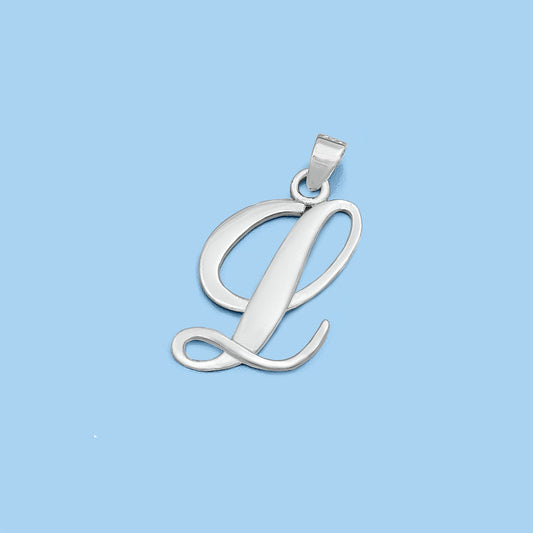 Silver Initial Pendant - L