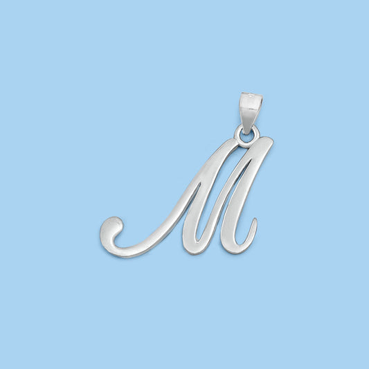 Silver Initial Pendant - M