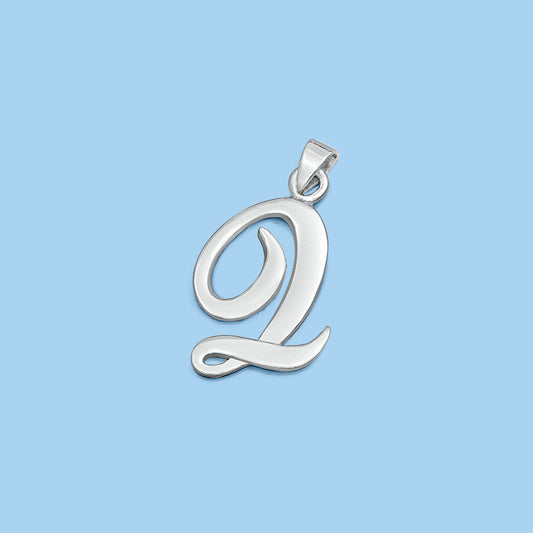 Silver Initial Pendant - Q