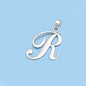 Silver Initial Pendant - R