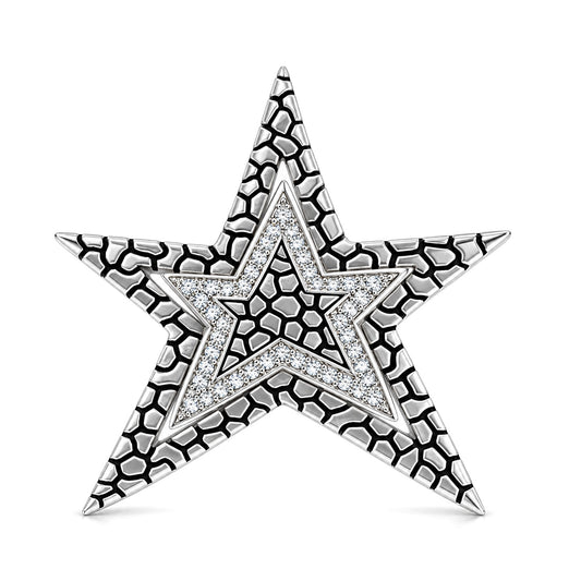Silver CZ Stae Pendant
