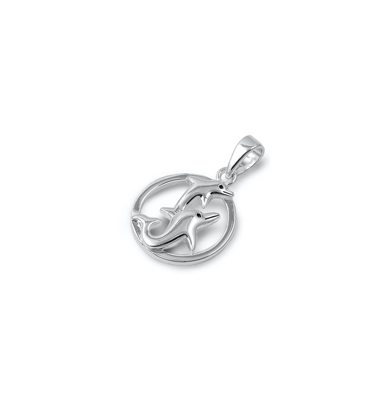 Silver Pendant - Dolphins