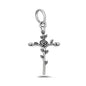 Silver Pendant - Cross w/ Rose