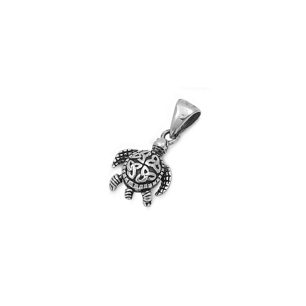 Silver Pendant - Moveable Turtle
