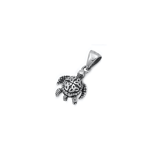 Silver Pendant - Moveable Turtle