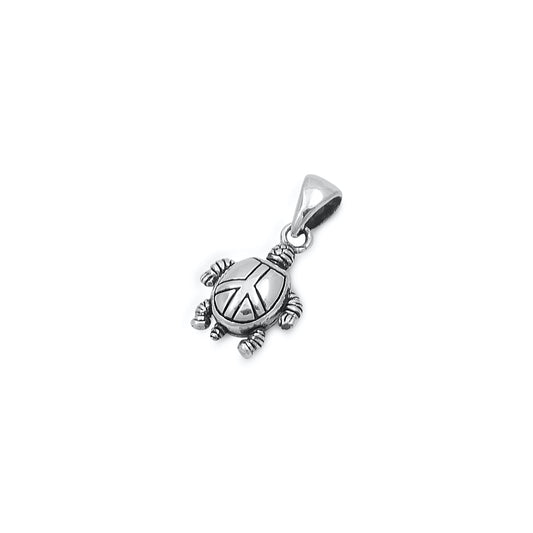 Silver Pendant - Moveable Turtle