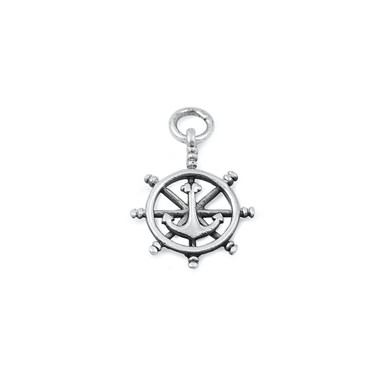 Silver Pendant - Anchor Ship Wheel