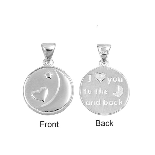 Silver Pendant - "I Love You To the Moon and Back"