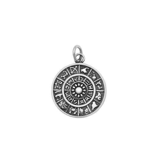 Silver Pendant - Zodiac Calendar
