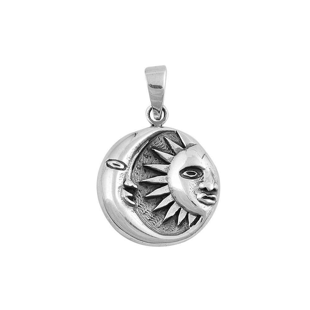 Silver Pendant - Moon and Sun