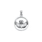 Silver Pendant - Circle Claddaugh