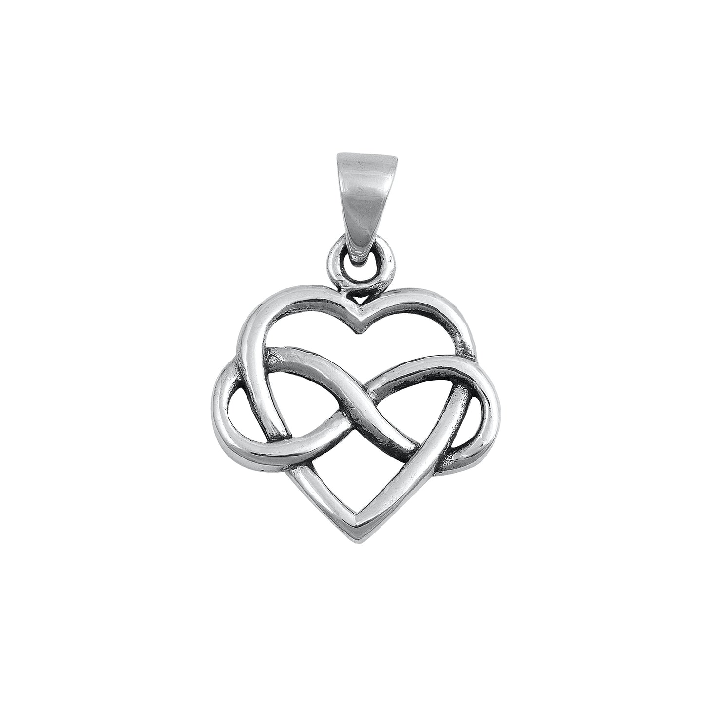 Silver Pendant - Heart Infinity