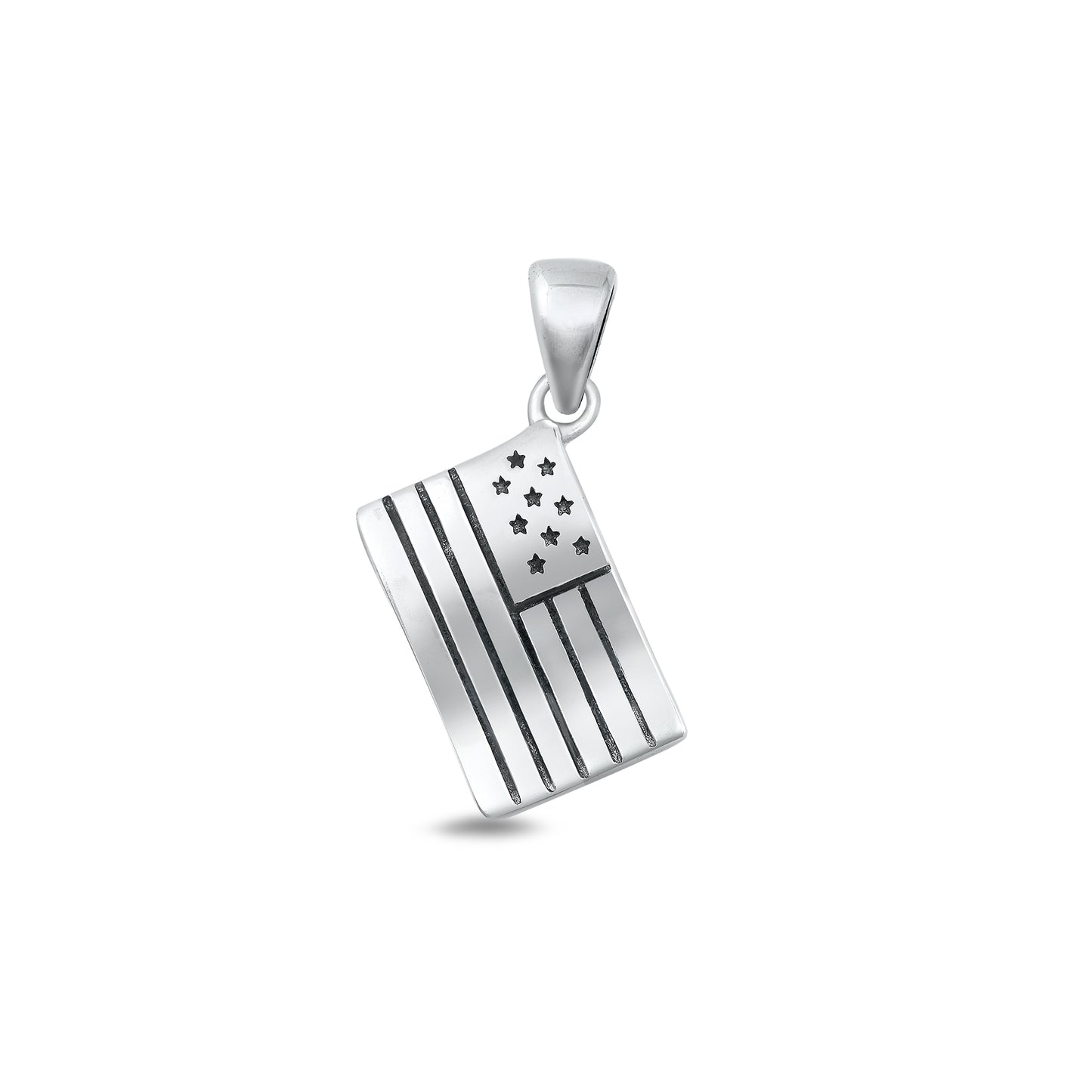 Silver Pendant - American Flag
