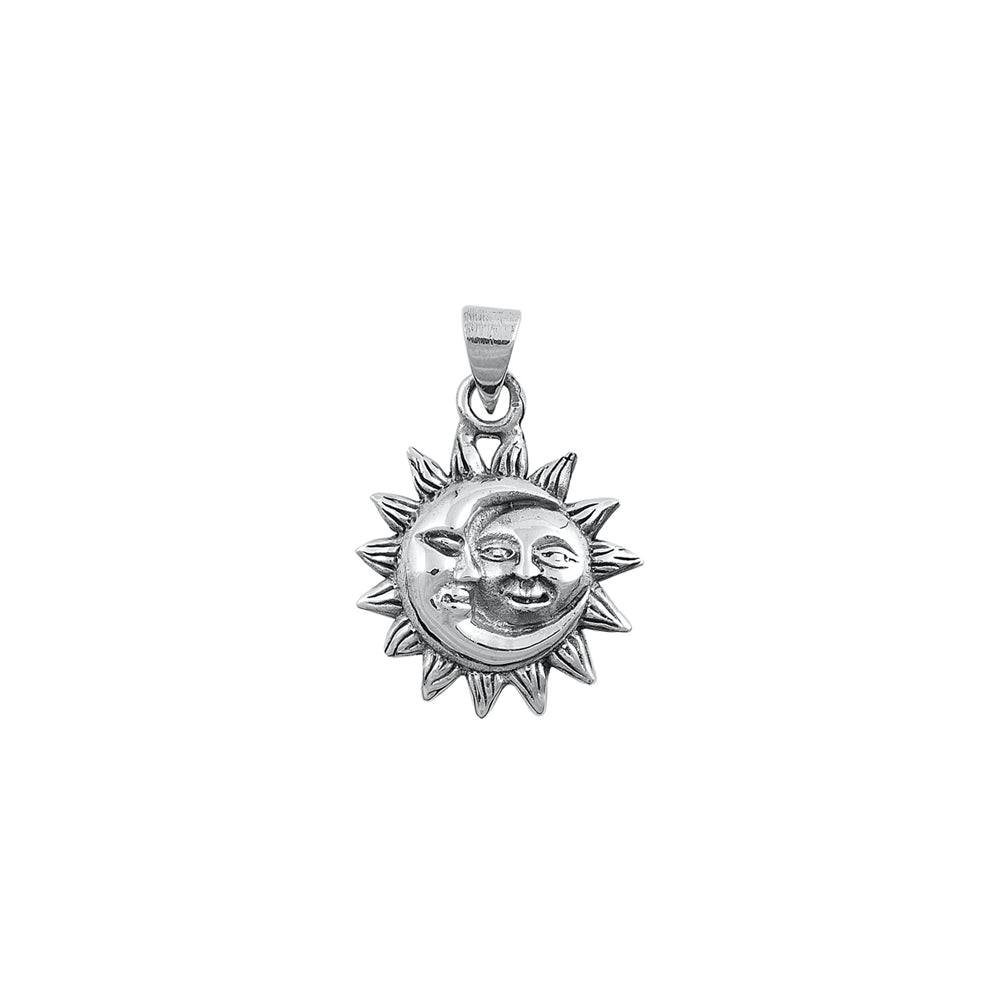 Silver Pendant - Moon and Sun