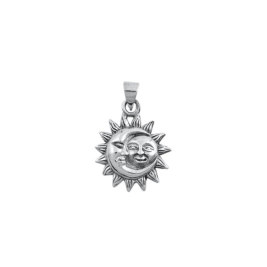 Silver Pendant - Moon and Sun