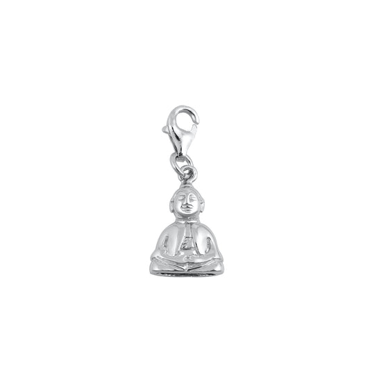 Silver Pendant W/ Stone - SItting Buddha