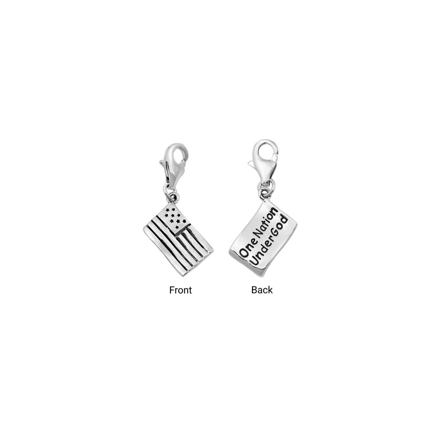 Silver Pendant - American Flag