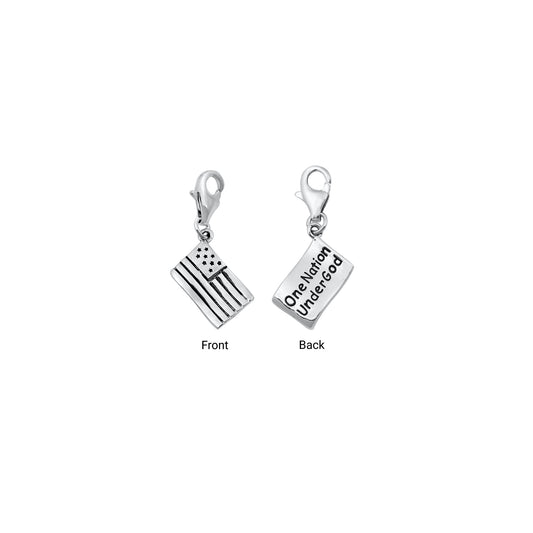 Silver Pendant - American Flag