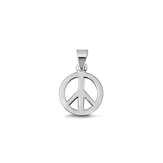 Silver Pendant - Peace Sign